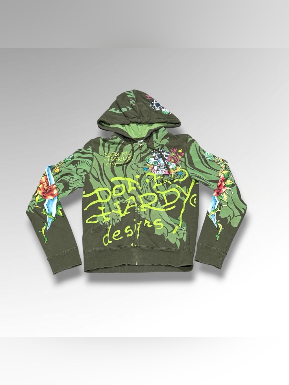 Vintage Ed Hardy Japan Christian Audigier Zip Up Hoodie